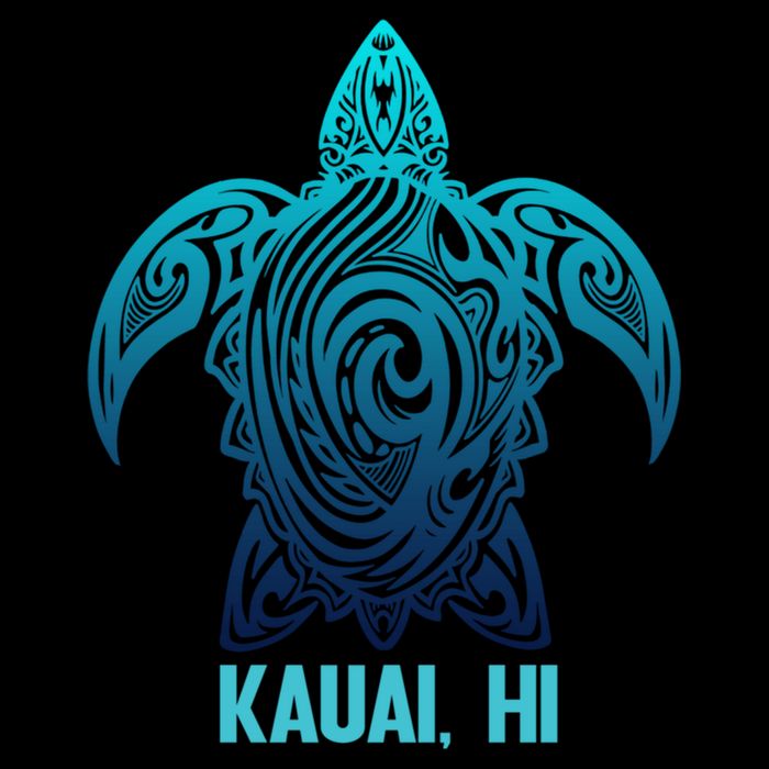 Kauai Hawaii Tribal Sea Turtle Hawaiian Surfer Scuba Diving Gift Drawstring Bag