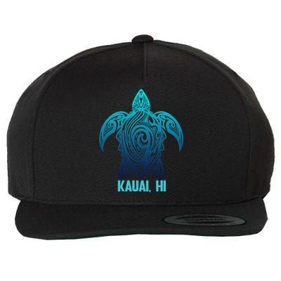 Kauai Hawaii Tribal Sea Turtle Hawaiian Surfer Scuba Diving Gift Wool Snapback Cap