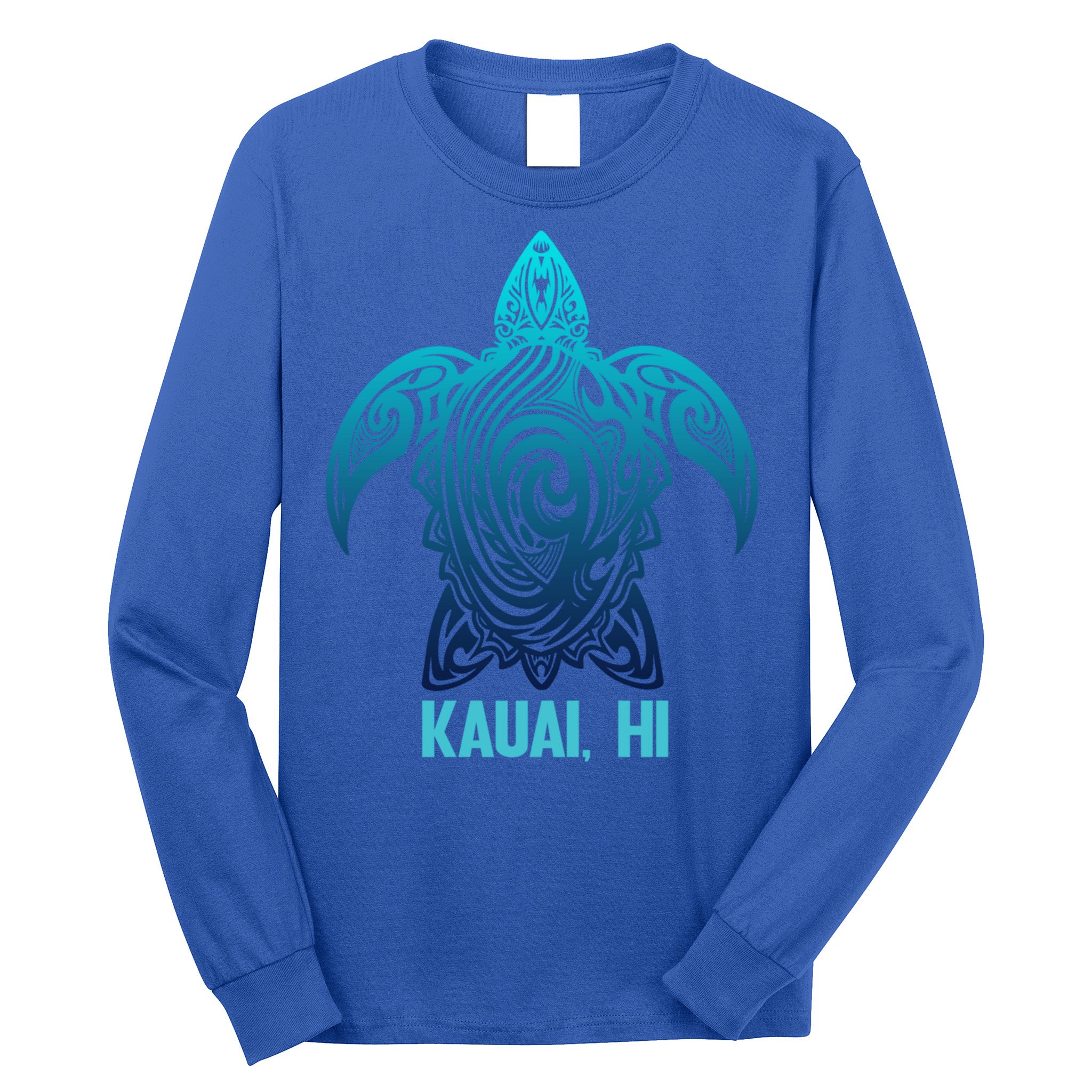 Kauai Hawaii Tribal Sea Turtle Hawaiian Surfer Scuba Diving Gift Long Sleeve Shirt