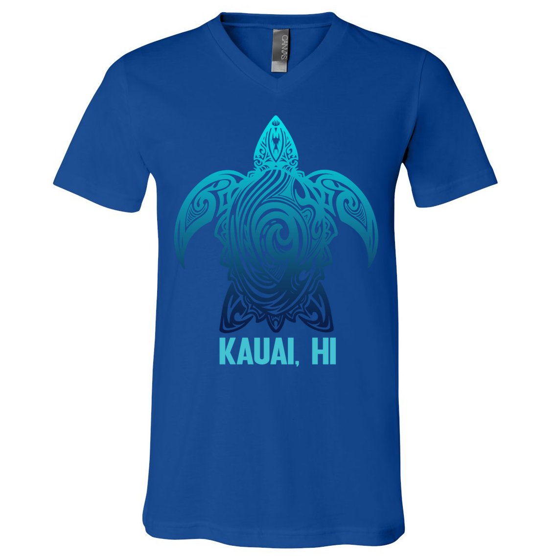 Kauai Hawaii Tribal Sea Turtle Hawaiian Surfer Scuba Diving Gift V-Neck T-Shirt