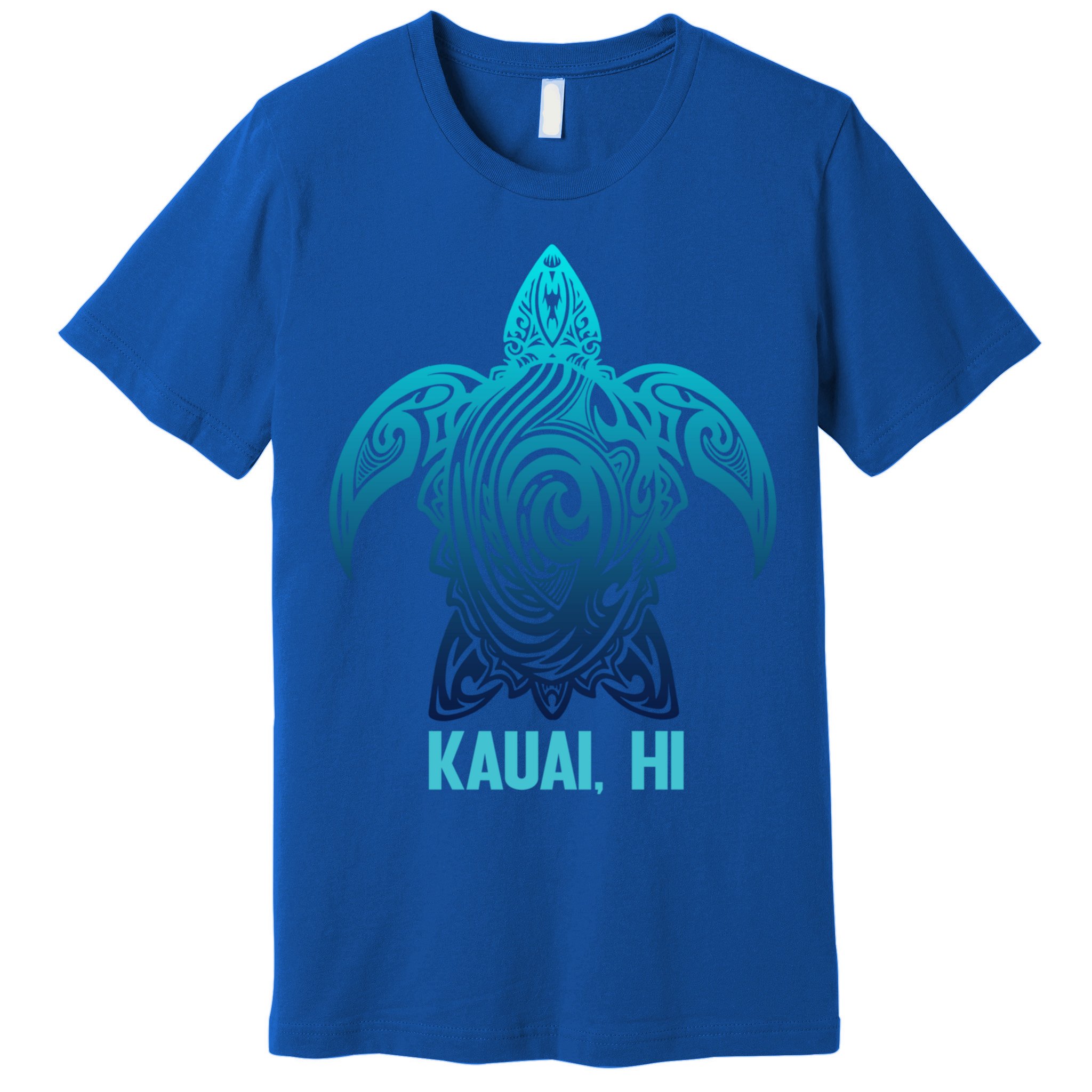 Kauai Hawaii Tribal Sea Turtle Hawaiian Surfer Scuba Diving Gift Premium T-Shirt