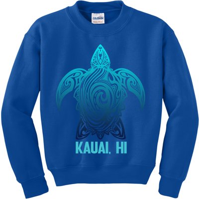 Kauai Hawaii Tribal Sea Turtle Hawaiian Surfer Scuba Diving Gift Kids Sweatshirt