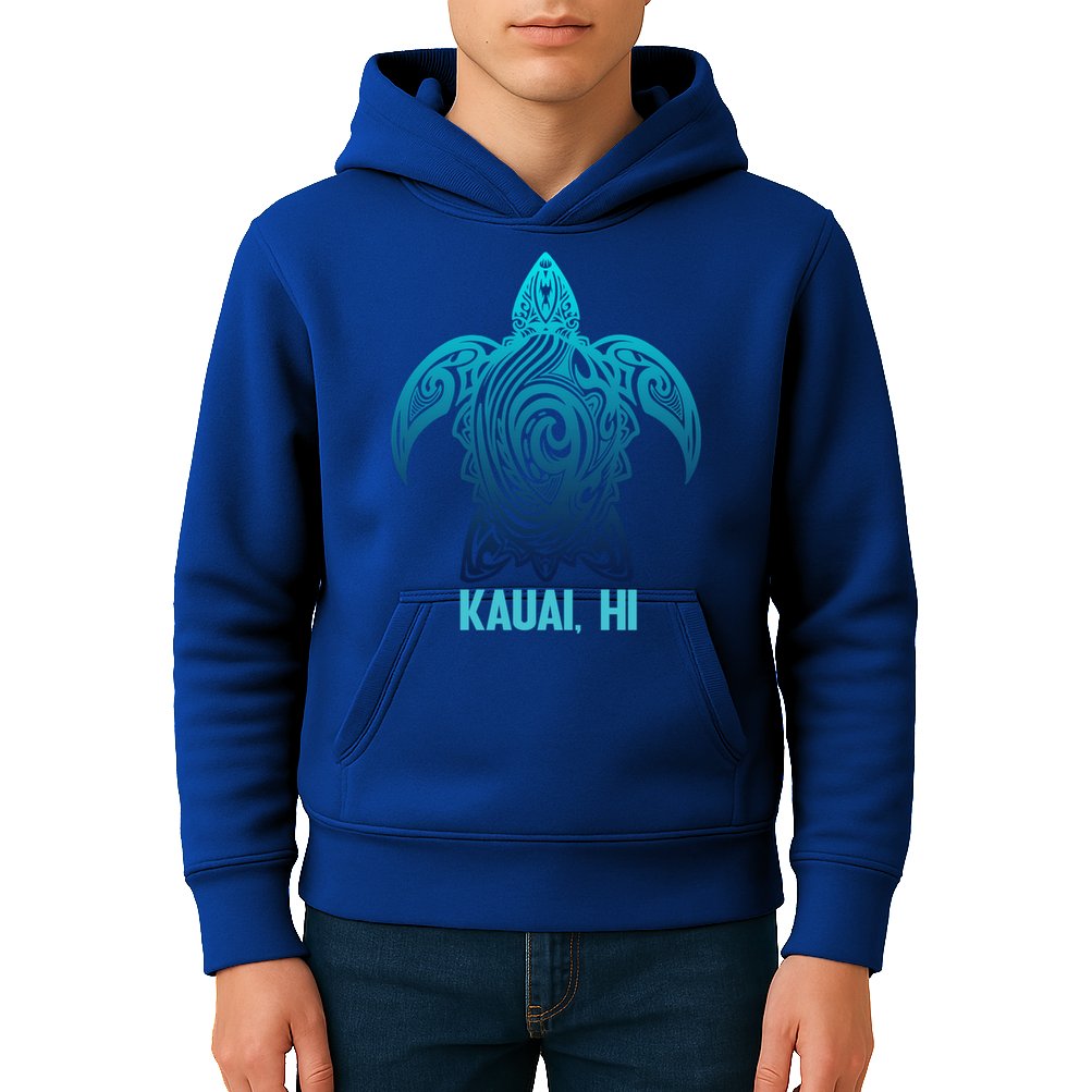 Kauai Hawaii Tribal Sea Turtle Hawaiian Surfer Scuba Diving Gift Kids Hoodie