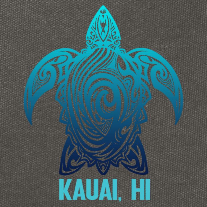 Kauai Hawaii Tribal Sea Turtle Hawaiian Surfer Scuba Diving Gift Cotton Canvas Backpack