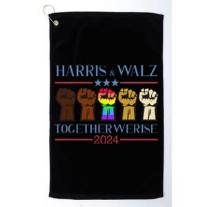 Kamala Harris Tim Walz 2024 Election Lgbt Harris Walz Waltz Gift Platinum Collection Golf Towel