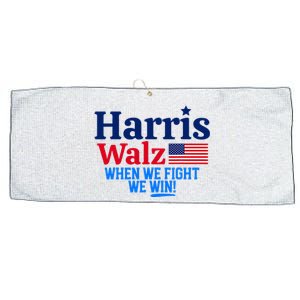 Kamala Harris Tim Walz When We Fight We Win Large Microfiber Waffle Golf Towel