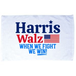 Kamala Harris Tim Walz When We Fight We Win Microfiber Hand Towel