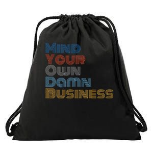 Kamala Harris Tim Walz 2024 Mind Your Own Damn Business Drawstring Bag