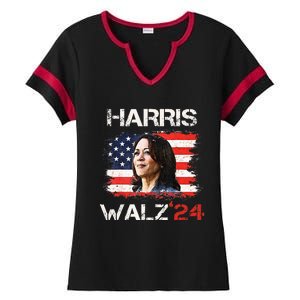 Kamala Harris Tim Walz Waltz Ladies Halftime Notch Neck Tee