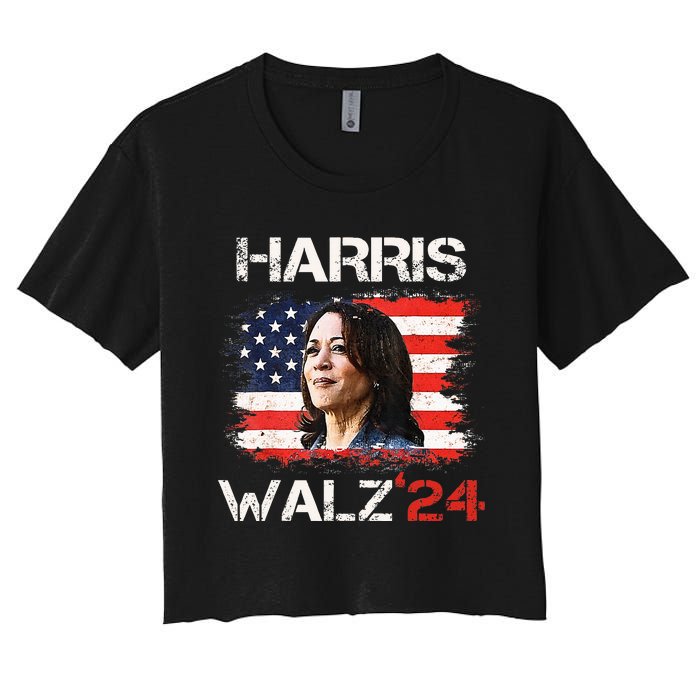 Kamala Harris Tim Walz Waltz Women's Crop Top Tee