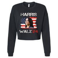 Kamala Harris Tim Walz Waltz Cropped Pullover Crew