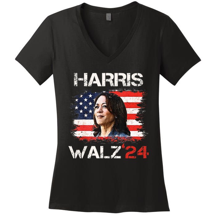 Kamala Harris Tim Walz Waltz Women's V-Neck T-Shirt