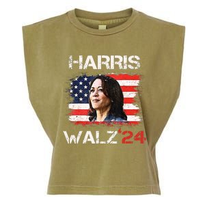 Kamala Harris Tim Walz Waltz Garment-Dyed Women's Muscle Tee