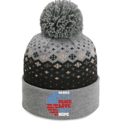 Kamala Harris Tim Walz 2024 Peace Lgbt Harris Walz Waltz Gift The Baniff Cuffed Pom Beanie