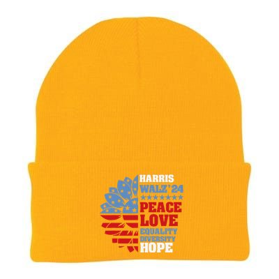 Kamala Harris Tim Walz 2024 Peace Lgbt Harris Walz Waltz Gift Knit Cap Winter Beanie