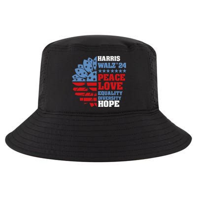 Kamala Harris Tim Walz 2024 Peace Lgbt Harris Walz Waltz Gift Cool Comfort Performance Bucket Hat