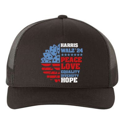 Kamala Harris Tim Walz 2024 Peace Lgbt Harris Walz Waltz Gift Yupoong Adult 5-Panel Trucker Hat