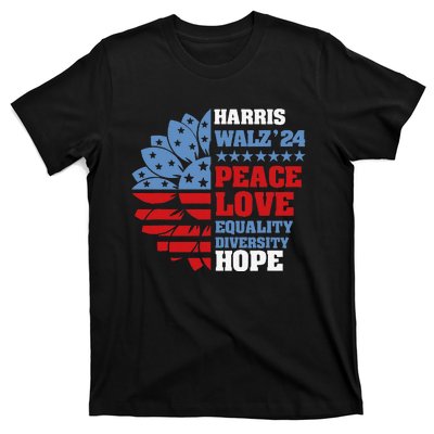 Kamala Harris Tim Walz 2024 Peace Lgbt Harris Walz Waltz Gift T-Shirt