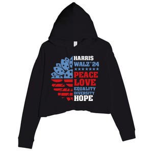 Kamala Harris Tim Walz 2024 Peace Lgbt Harris Walz Waltz Gift Crop Fleece Hoodie