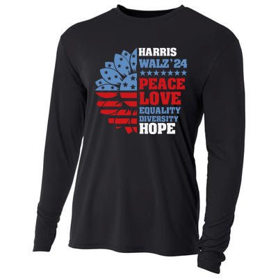 Kamala Harris Tim Walz 2024 Peace Lgbt Harris Walz Waltz Gift Cooling Performance Long Sleeve Crew