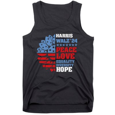 Kamala Harris Tim Walz 2024 Peace Lgbt Harris Walz Waltz Gift Tank Top