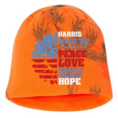 Kamala Harris Tim Walz 2024 Peace Lgbt Harris Walz Waltz Gift Kati - Camo Knit Beanie