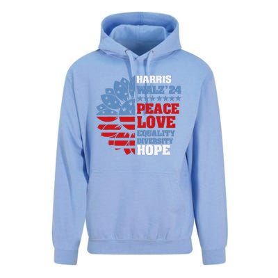 Kamala Harris Tim Walz 2024 Peace Lgbt Harris Walz Waltz Gift Unisex Surf Hoodie