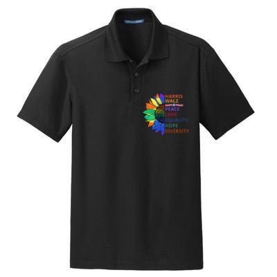 Kamala Harris Tim Walz 2024 Peace Lgbt Harris Walz Waltz Gift Dry Zone Grid Polo