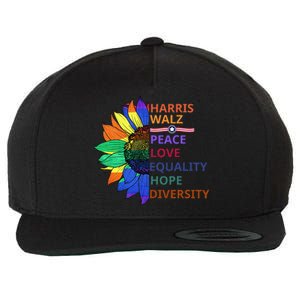 Kamala Harris Tim Walz 2024 Peace Lgbt Harris Walz Waltz Gift Wool Snapback Cap