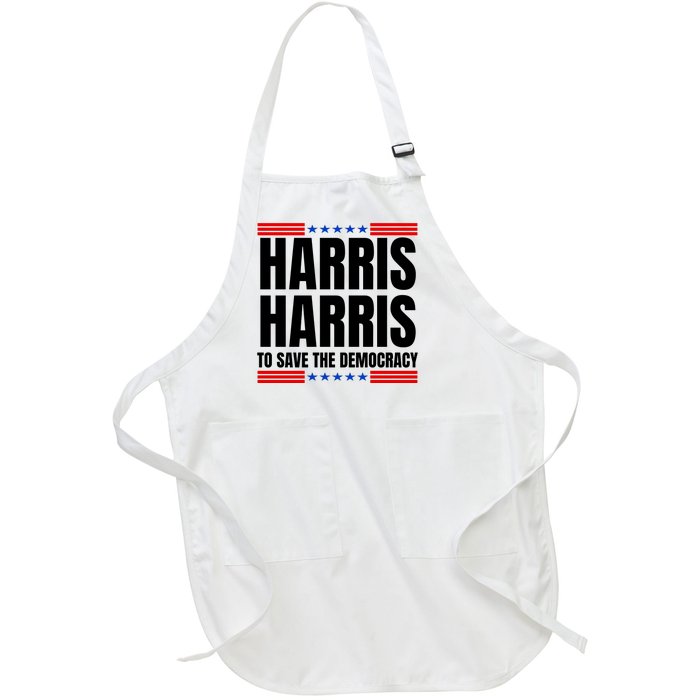 Kamala Harris To Save The Democracy Full-Length Apron With Pockets