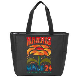 Kamala Harris Tim Walz 2024 Peace Lgbt Harris Walz Waltz Gift Zip Tote Bag