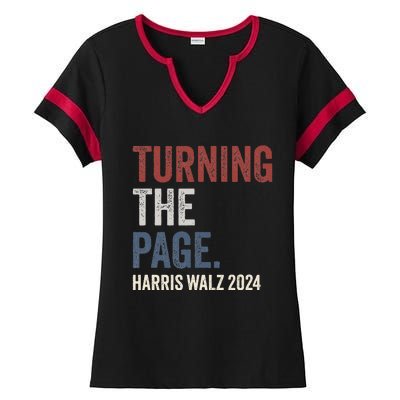 Kamala Harris Turning The Page Ladies Halftime Notch Neck Tee