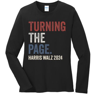 Kamala Harris Turning The Page Ladies Long Sleeve Shirt