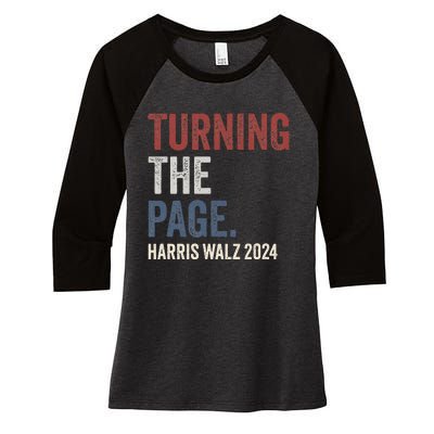 Kamala Harris Turning The Page Women's Tri-Blend 3/4-Sleeve Raglan Shirt