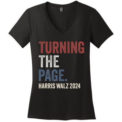 Kamala Harris Turning The Page Women's V-Neck T-Shirt