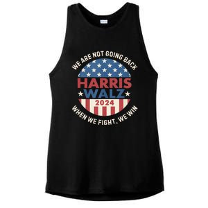 Kamala Harris Tim Walz We Fight We Win WeRe Not Going Back Gift Ladies PosiCharge Tri-Blend Wicking Tank