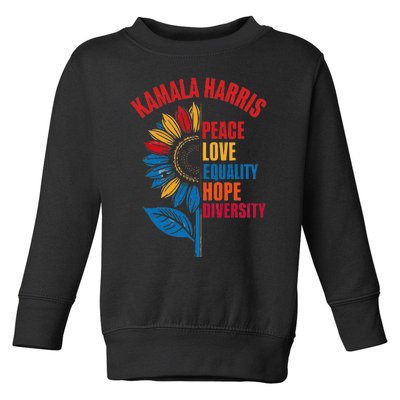 Kamala Harris Tim Walz 2024 Peace Lgbt Harris Walz Waltz Toddler Sweatshirt