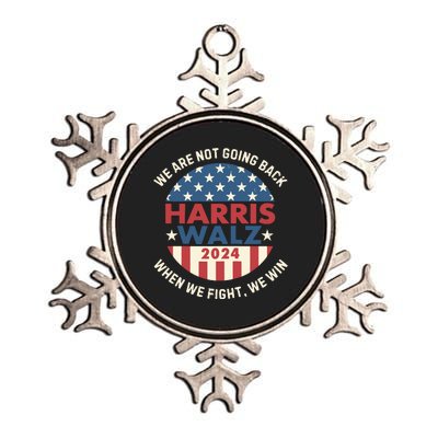 Kamala Harris Tim Walz We Fight We Win WeRe Not Going Back Metallic Star Ornament