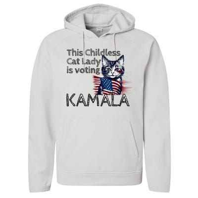 Kamala Harris This Crazy Cat Lady Is Voting Kamala Performance Fleece Hoodie