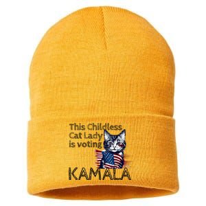 Kamala Harris This Crazy Cat Lady Is Voting Kamala Sustainable Knit Beanie