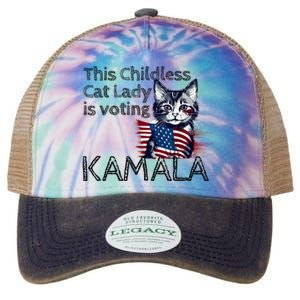 Kamala Harris This Crazy Cat Lady Is Voting Kamala Legacy Tie Dye Trucker Hat