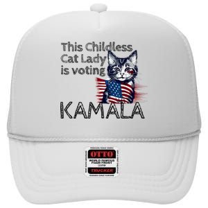 Kamala Harris This Crazy Cat Lady Is Voting Kamala High Crown Mesh Back Trucker Hat