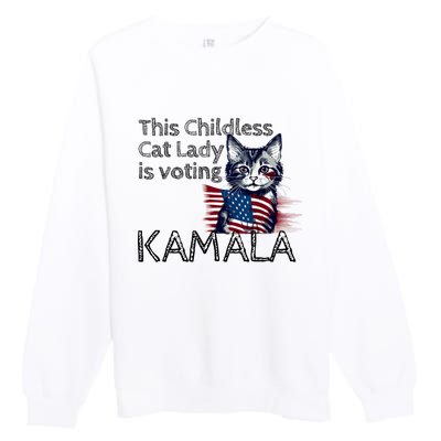 Kamala Harris This Crazy Cat Lady Is Voting Kamala Premium Crewneck Sweatshirt