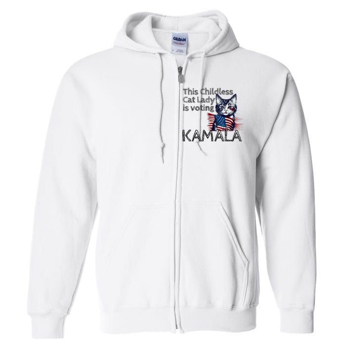 Kamala Harris This Crazy Cat Lady Is Voting Kamala Full Zip Hoodie