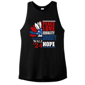 Kamala Harris Tim Walz 2024 Peace Lgbt Harris Waltz 2024 Ladies PosiCharge Tri-Blend Wicking Tank