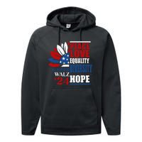 Kamala Harris Tim Walz 2024 Peace Lgbt Harris Waltz 2024 Performance Fleece Hoodie