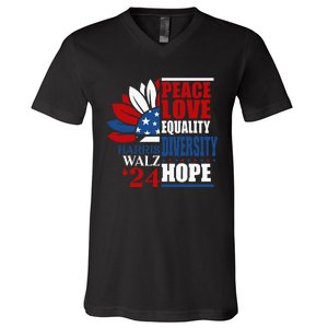 Kamala Harris Tim Walz 2024 Peace Lgbt Harris Waltz 2024 V-Neck T-Shirt