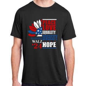 Kamala Harris Tim Walz 2024 Peace Lgbt Harris Waltz 2024 Adult ChromaSoft Performance T-Shirt