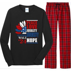 Kamala Harris Tim Walz 2024 Peace Lgbt Harris Waltz 2024 Long Sleeve Pajama Set