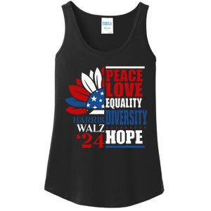 Kamala Harris Tim Walz 2024 Peace Lgbt Harris Waltz 2024 Ladies Essential Tank